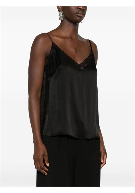 Black lace-detail satin top Alberta Ferretti - women ALBERTA FERRETTI | 080366190555